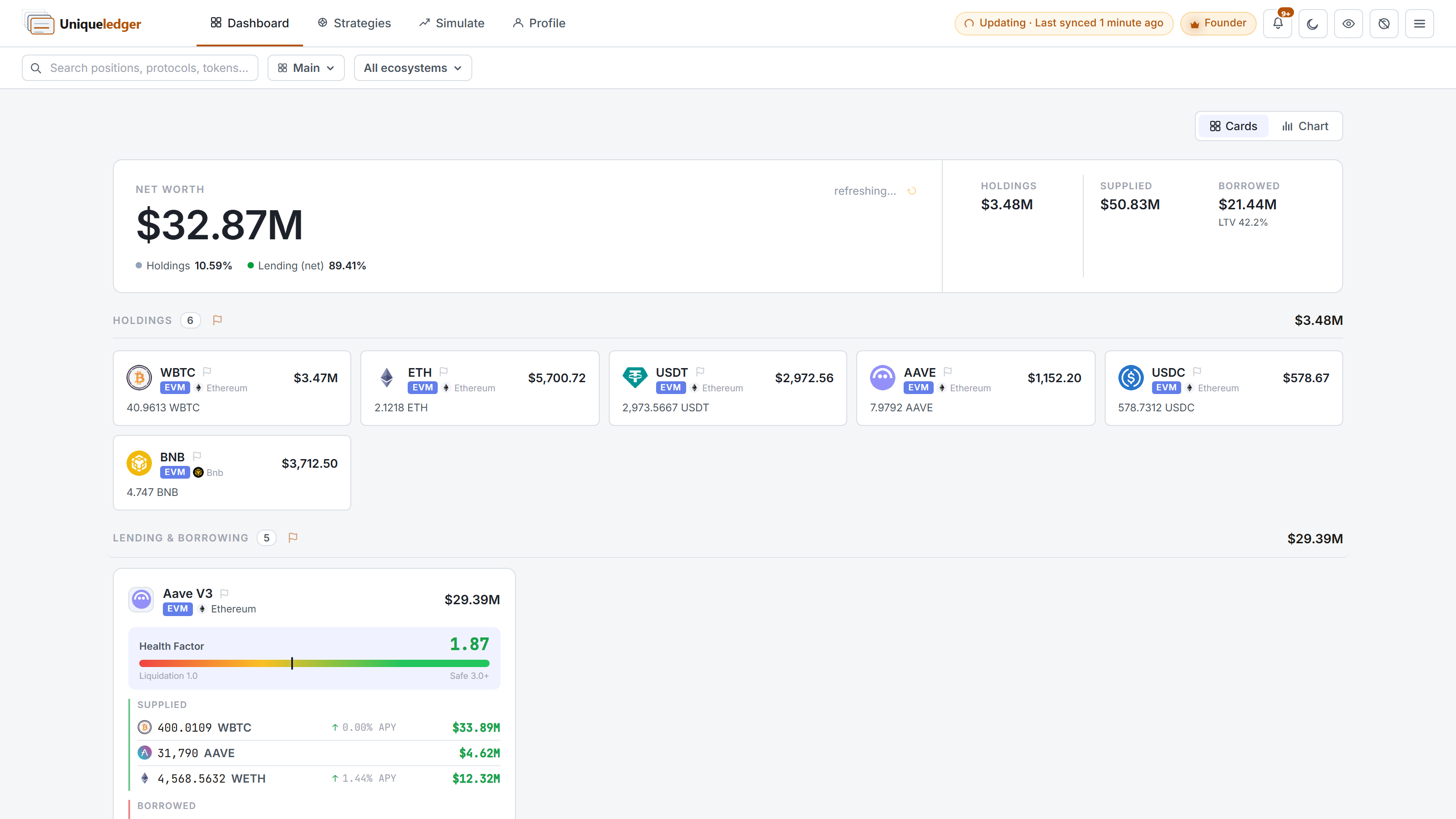 Uniqueledger dashboard
